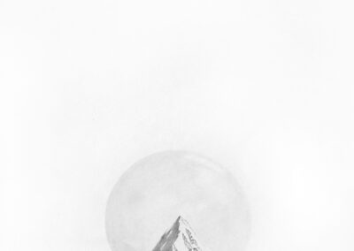 Drawing, snow globe with mountain